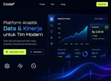 Contoh Desain Website Startup Teknologi