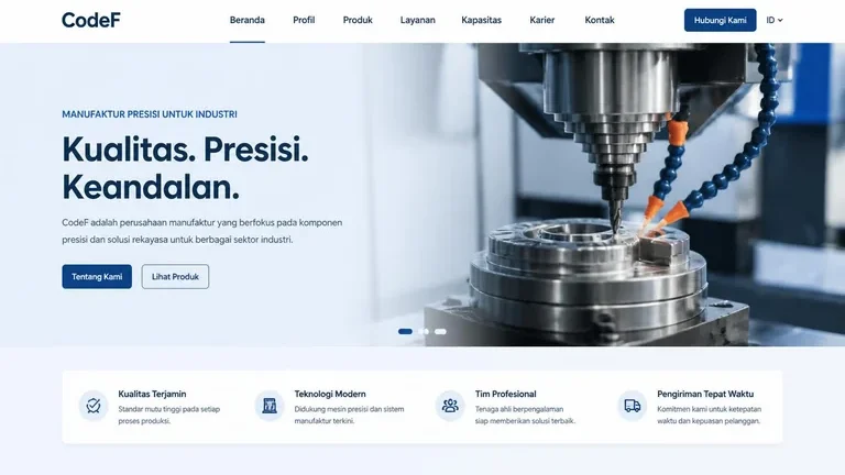 contoh penerapan branding perusahaan pada website company profile manufaktur B2B contoh penerapan branding perusahaan pada website company profile manufaktur B2B