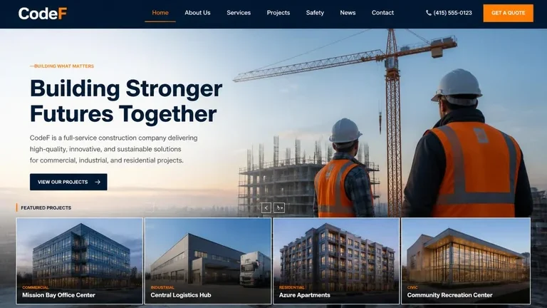 preview landing page kontraktor dari prompt ai website tanpa ngoding