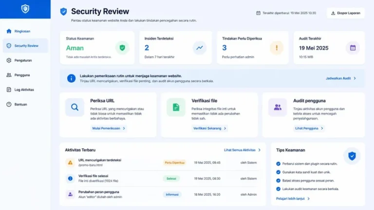 workflow recovery situs dikompromi contain patch validate