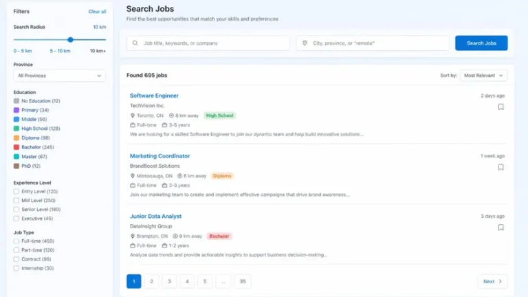 filter zonasi dan radius pencarian pada portal lowongan kerja guru berbasis lokasi