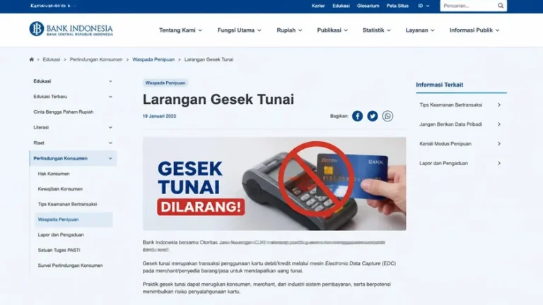 regulasi Bank Indonesia gestun kartu kredit dilarang untuk merchant