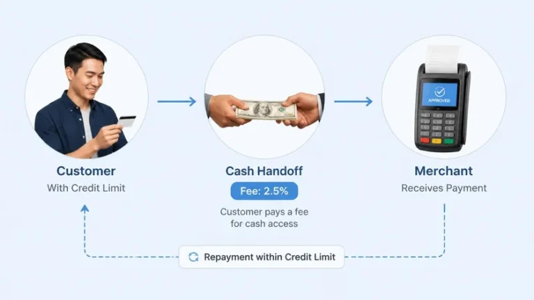 model bisnis gestun fee merchant dari transaksi pencairan limit