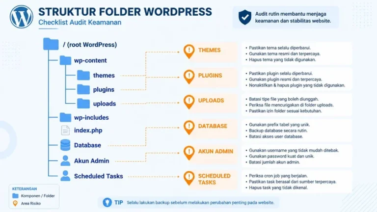 lokasi persistence backdoor pada website WordPress yang sudah diretas