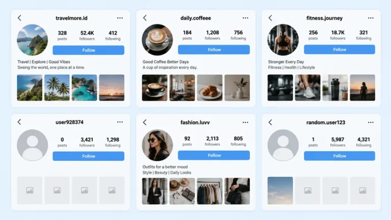 sampel audit profil follower saat cek followers palsu Instagram