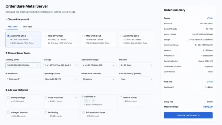 dedicated server vs VPS spesifikasi CPU generasi processor