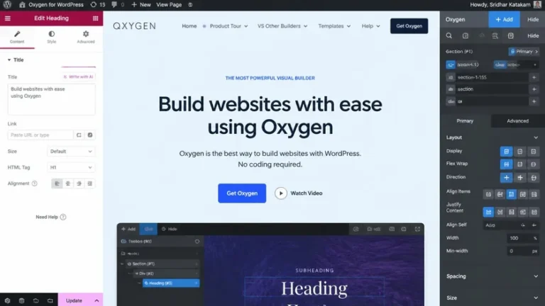 tampilan Elementor Atomic Editor dan Oxygen Builder 6 class workflow tampilan Elementor Atomic Editor dan Oxygen Builder 6 class workflow
