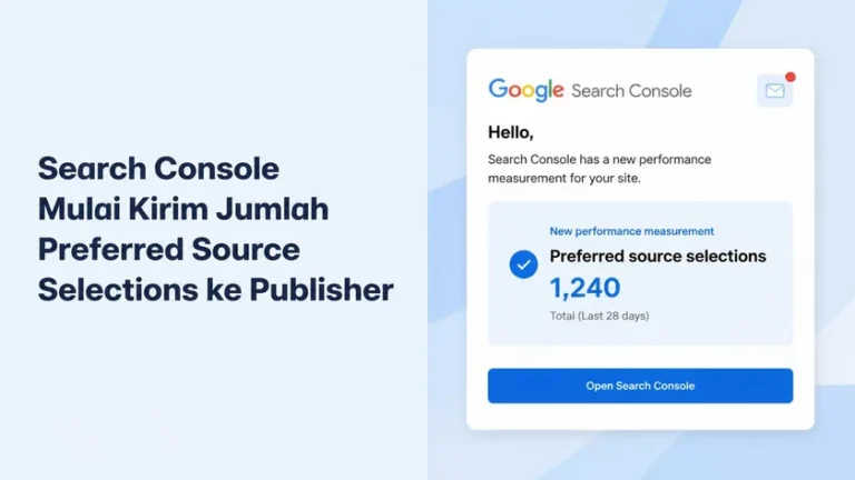 Search Console Mulai Kirim Jumlah Preferred Source Selections ke Publisher