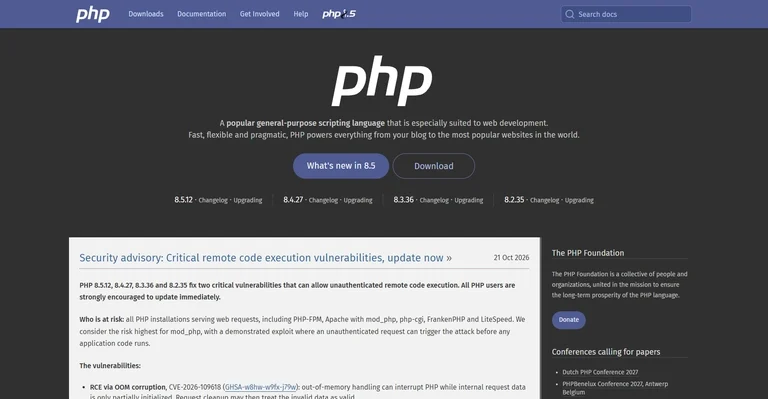 PHP Tambal Dua Celah RCE Kritis, Semua Server Web Diminta Segera Update