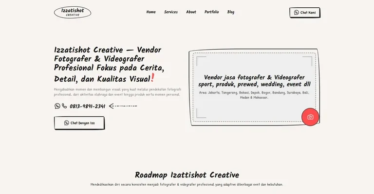 Contoh Desain Website Fotografer Tema Sketch Monokrom dengan WordPress