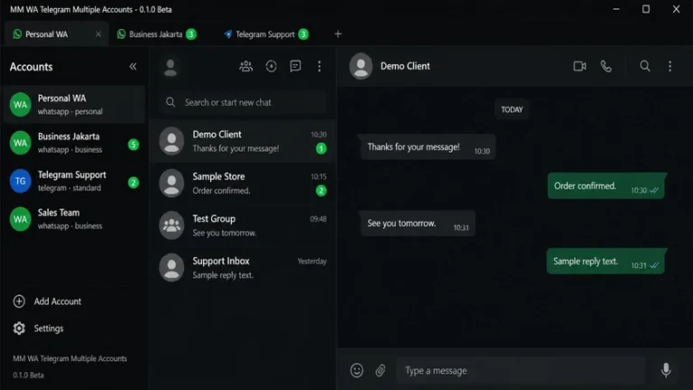 MM WA Telegram Multiple Accounts: Aplikasi Multi Akun WhatsApp & Telegram untuk Windows