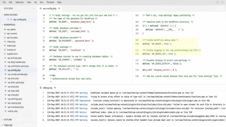 WP_DEBUG_LOG dan debug.log saat refactor theme WordPress ke PHP 8.3